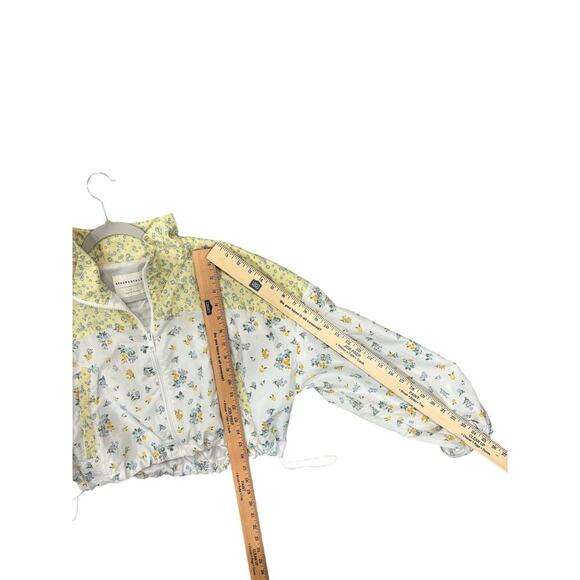 Aeropostale Floral Colorblock windbreaker L Cropped Drawstring soft romantic y2k - Picture 6 of 8